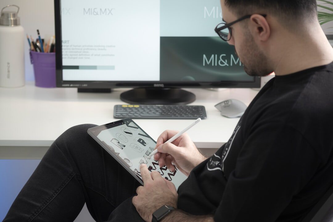 graphic designer using tablet