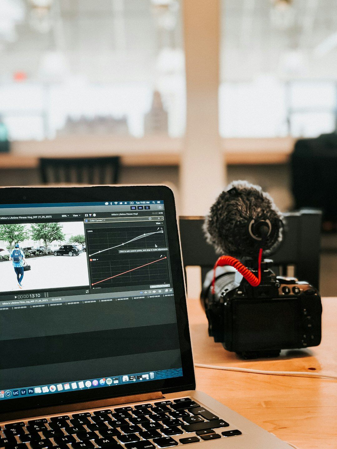 content creator using laptop